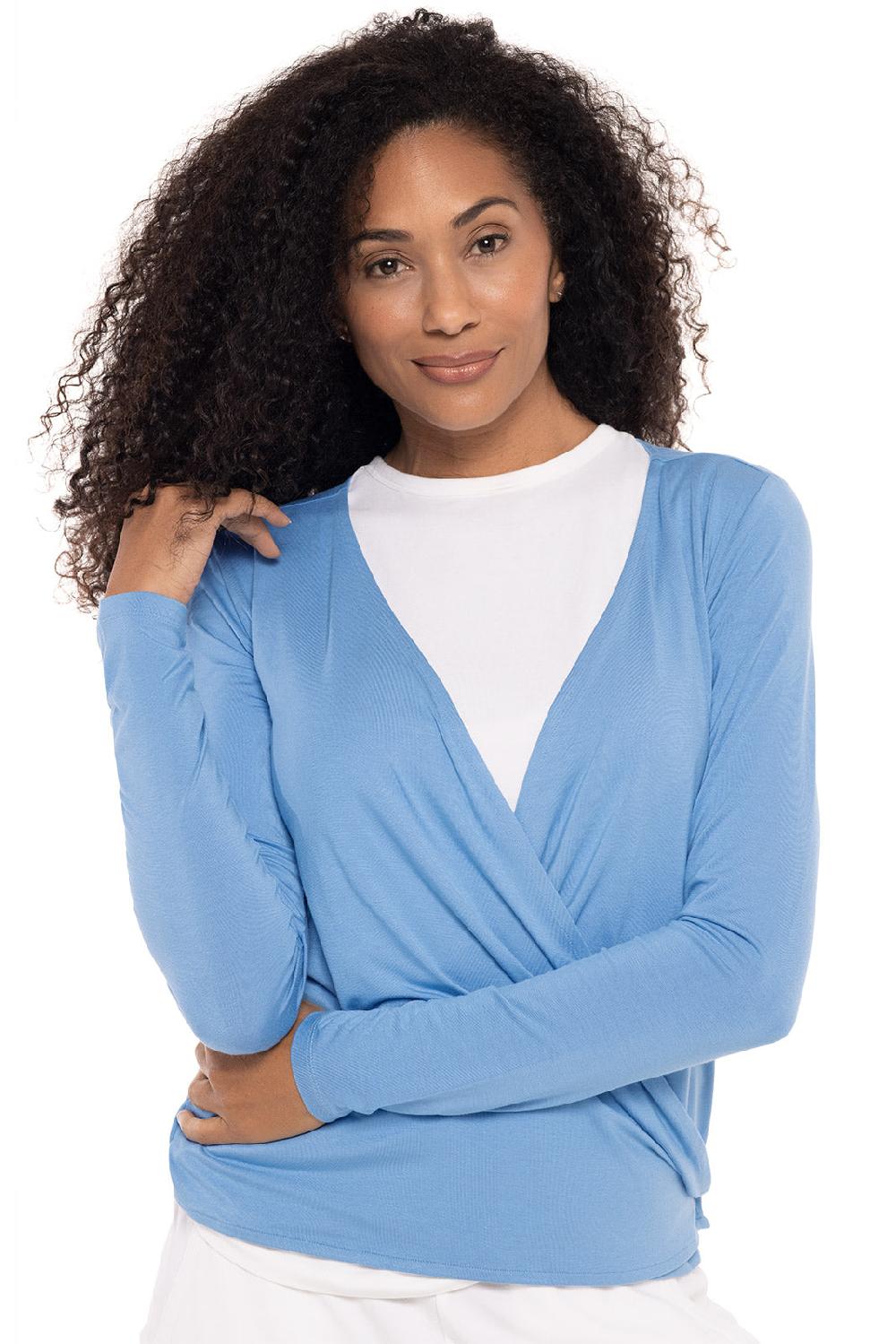 coolibar Women's Vrae Everyday Fashion Wrap | Clear Sky Blue