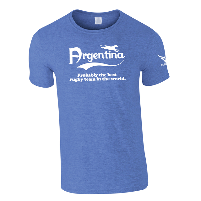 corbero CORBERO argentina 'best rugby team in the world' ringspun t-shirt [sky]