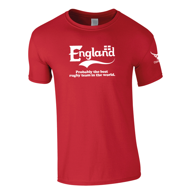 corbero CORBERO england 'best rugby team in the world' ringspun t-shirt [red]