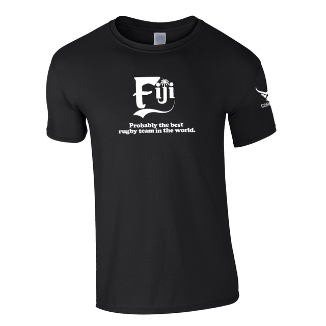 corbero CORBERO fiji 'best rugby team in the world' ringspun t-shirt [black]