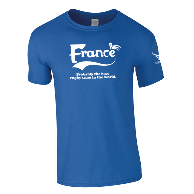 corbero CORBERO france 'best rugby team in the world' ringspun t-shirt [royal]