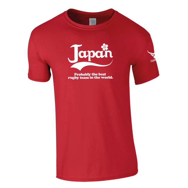 corbero CORBERO japan 'best rugby team in the world' ringspun t-shirt [red]