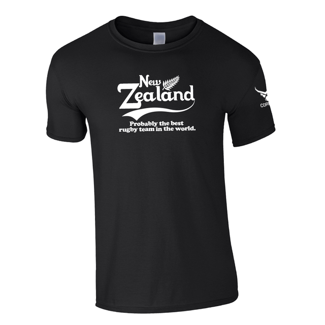 corbero CORBERO new zealand 'best rugby team in the world' ringspun t-shirt [black]