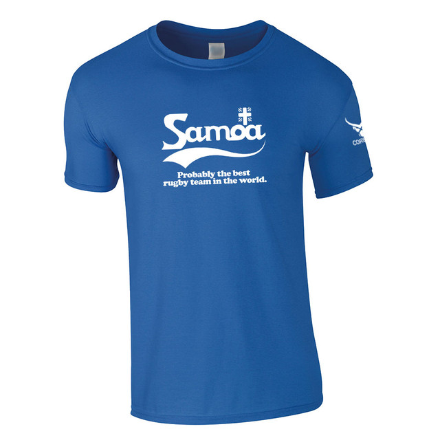 corbero CORBERO samoa 'best rugby team in the world' ringspun t-shirt [royal]