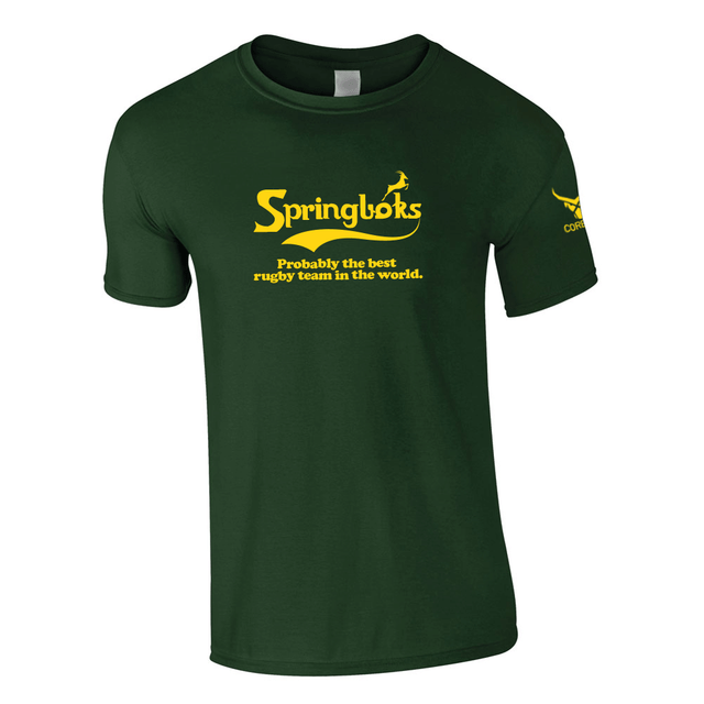 corbero CORBERO springboks 'best rugby team in the world' ringspun t-shirt [bottle green]