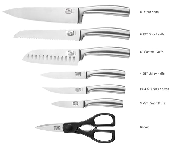 Corelle Chicago Cutlery® Malden™ 16-piece Stainless Steel Block Set