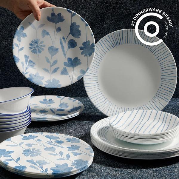 Corelle Corelle® Botanical Stripes 32-piece Dinnerware Set Service For 8