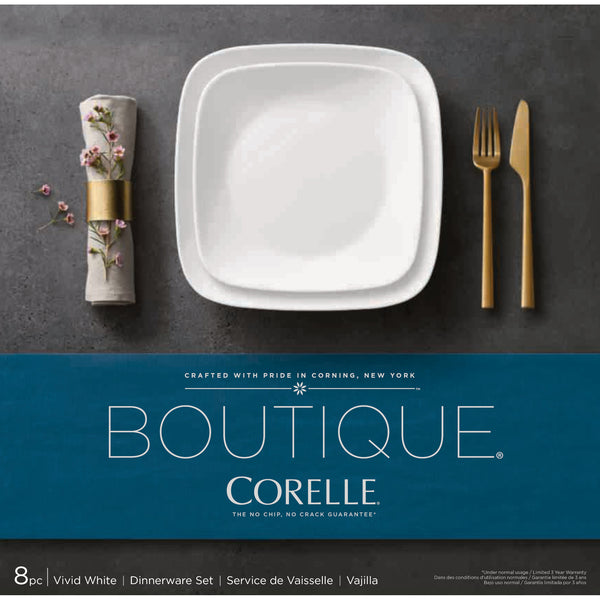 Corelle Corelle® Boutique Vivid White 8-piece Dinnerware Set Service For 4