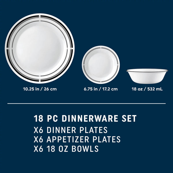 Corelle Corelle® Brasserie 18-piece Dinnerware Set Service For 6
