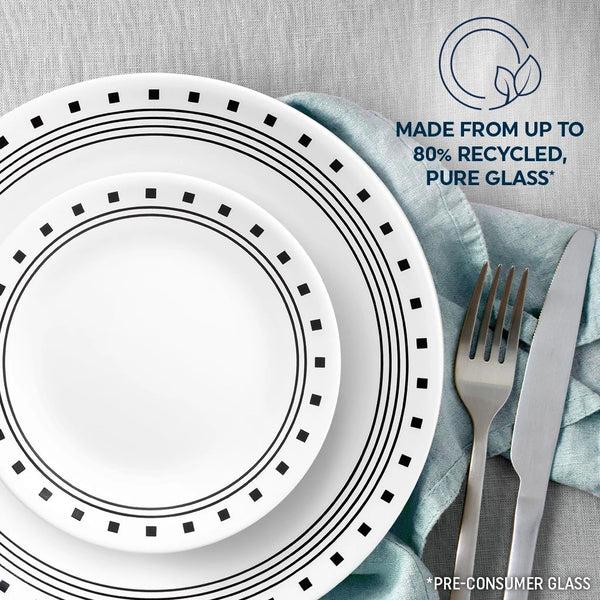 Corelle Corelle® City Block 12-piece Mugless Dinnerware Set Service For 4