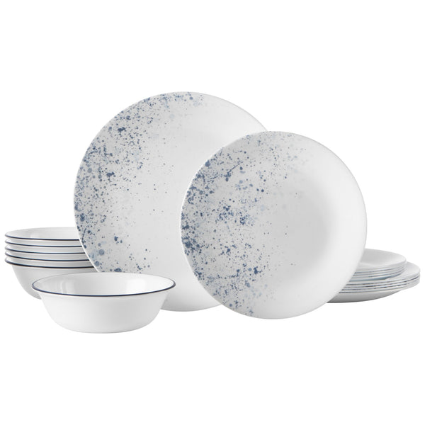 corelle Corelle® Indigo Speckle 18-piece Dinnerware Set Service for 6