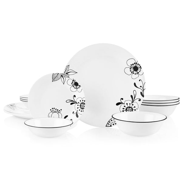 corelle Corelle® Inked Poppy 16-piece Dinnerware Set Service for 4