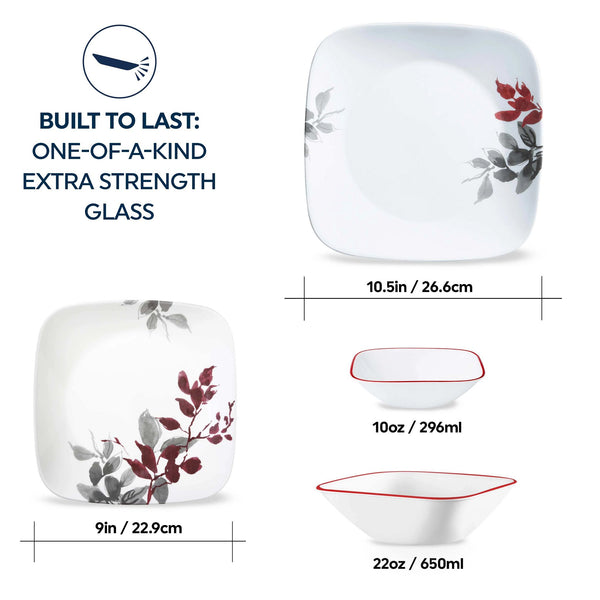 Corelle Corelle® Kyoto Leaves 16-piece Dinnerware Set Service For 4