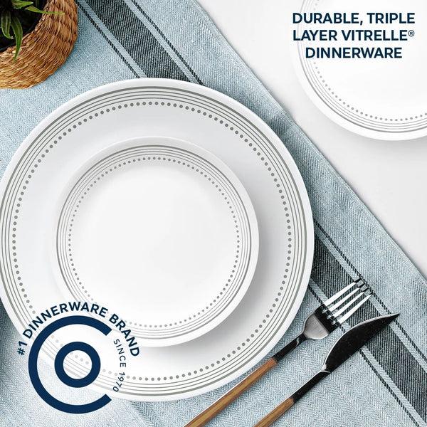 Corelle Corelle® Mystic Gray 18-piece Mugless Dinnerware Set Service For 6