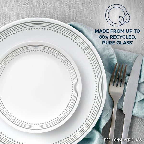 Corelle Corelle® Mystic Gray 18-piece Mugless Dinnerware Set Service For 6