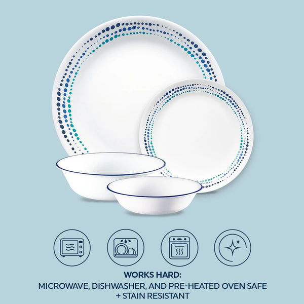 Corelle Corelle® Ocean Blues 16-piece Mugless Dinnerware Set Service Of 4