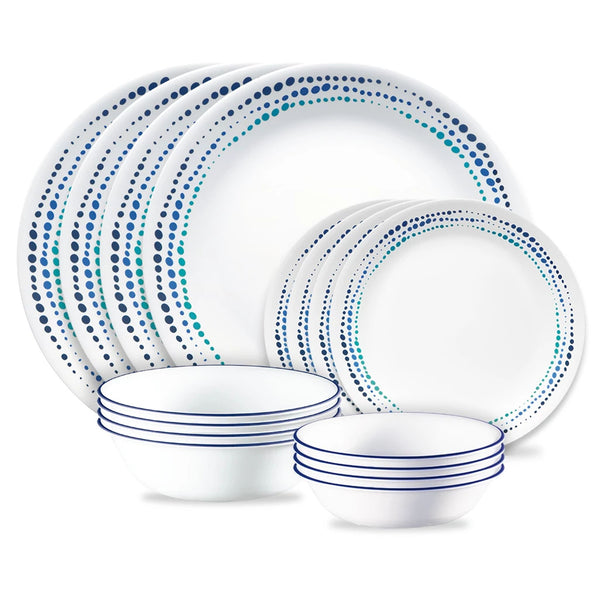 corelle Corelle® Ocean Blues 16-piece Mugless Dinnerware Set Service of 4