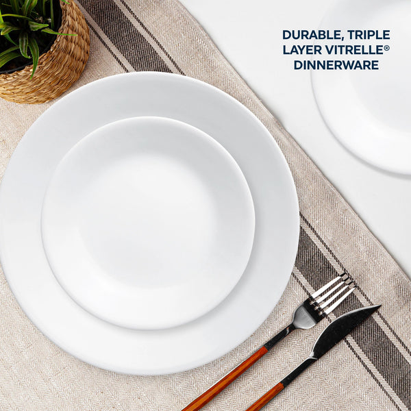 Corelle Corelle® Winter Frost White 16-piece Mugless Dinnerware Set Service For 4