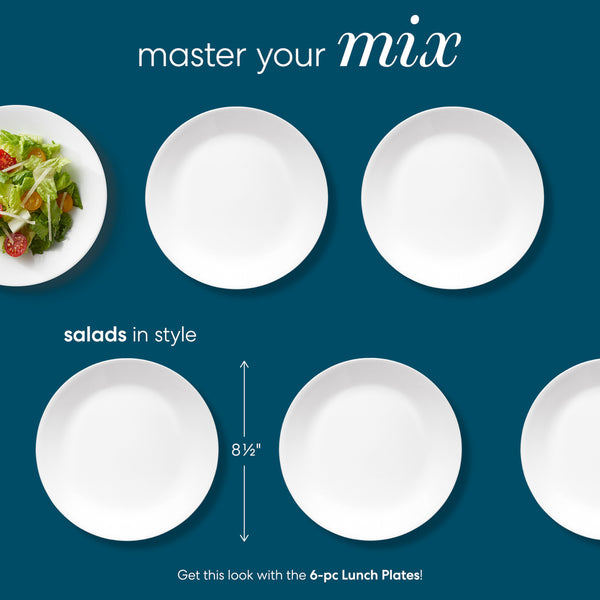 Corelle Corelle® Winter Frost White 8.5" Salad Plates 6-pack