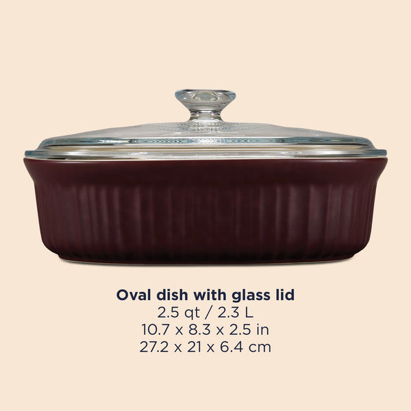 Corelle CorningWare® French Colors 2.5-quart Oval Baking Dish Cabernet