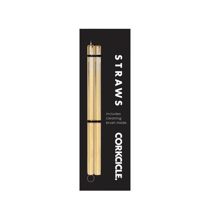 Corkcicle Cocktail Straw 2-Pack Reusable Stainless Steel Tumbler Straw