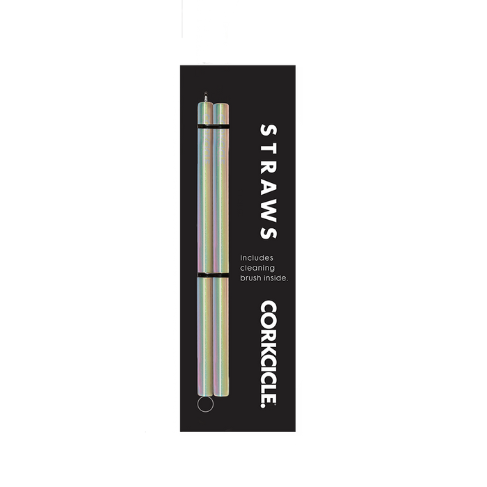 corkcicle Cocktail Straw 2-Pack Reusable Stainless Steel Tumbler Straw