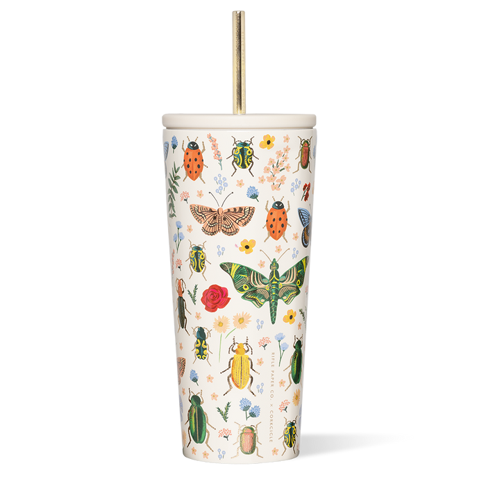 Corkcicle Rifle Paper Co. Cold Cup Insulated Tumbler With Straw