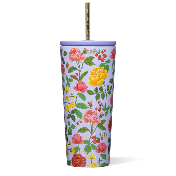 corkcicle Rifle Paper Co. Cold Cup Insulated Tumbler with Straw