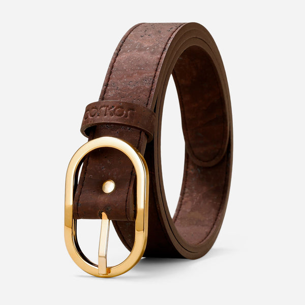 corkor Belt Women Cork 30mm - Gold Buckle