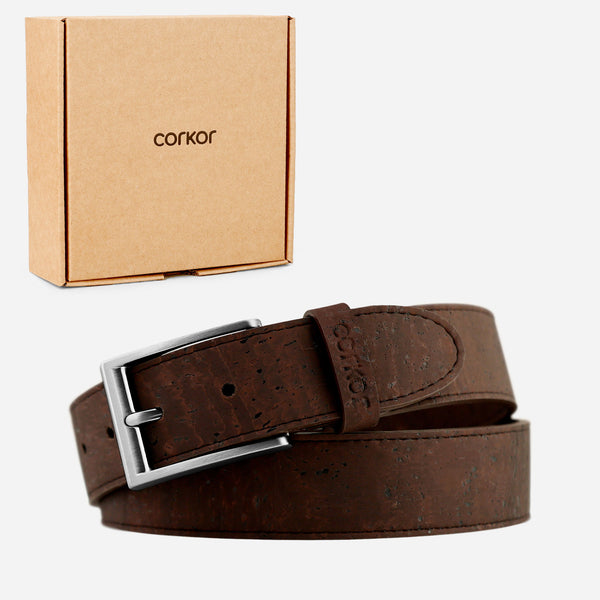 Corkor Cork Belt Men 35 Mm (1 3/8") - Silver Buckle