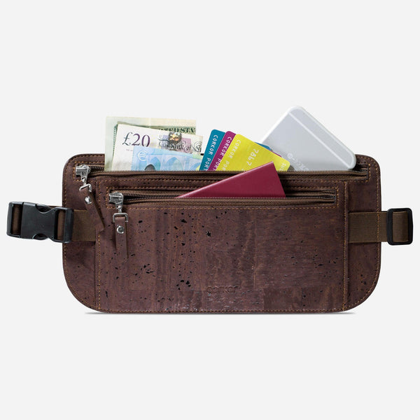 corkor Travel Money Belt - Slim Passport Holder RFID