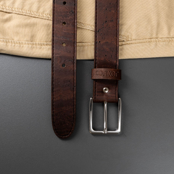 Corkor Women Cork Belt 1 18" (30mm) - Silver Buckle