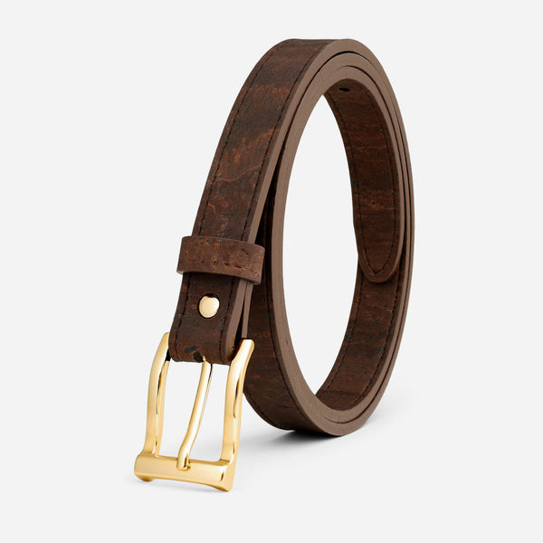 corkor Women Cork Belt 20mm (13/16") - Gold Buckle