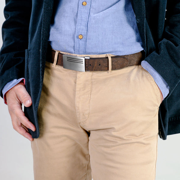 Corkor Reversible Cork Belt With Plaque Buckle 35 Mm (1 3/8")
