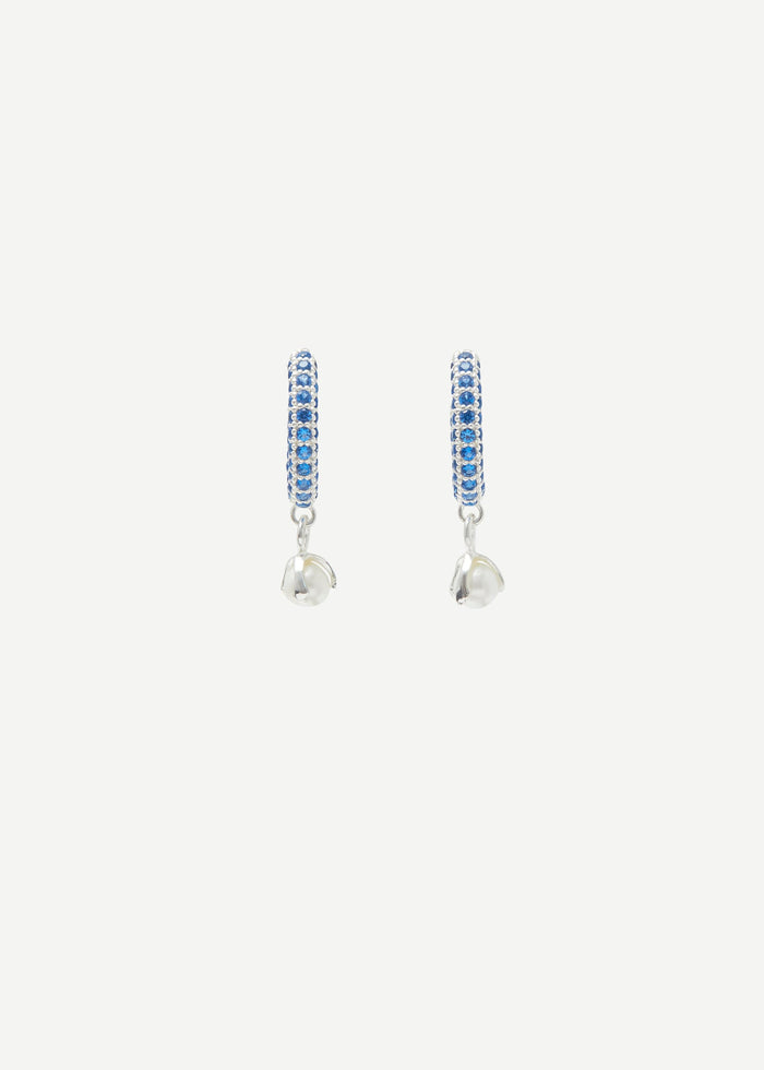 Cornelia Webb Stoned Drop Hoop Earring | Pearl