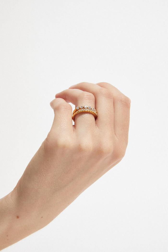 Cornelia Webb Molded French-V Set 1/3 Eternity Band 0.02 Ct