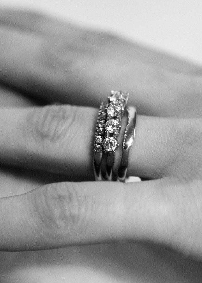 Cornelia Webb Molded French-V Set 1/3 Eternity Band 0.02 Ct