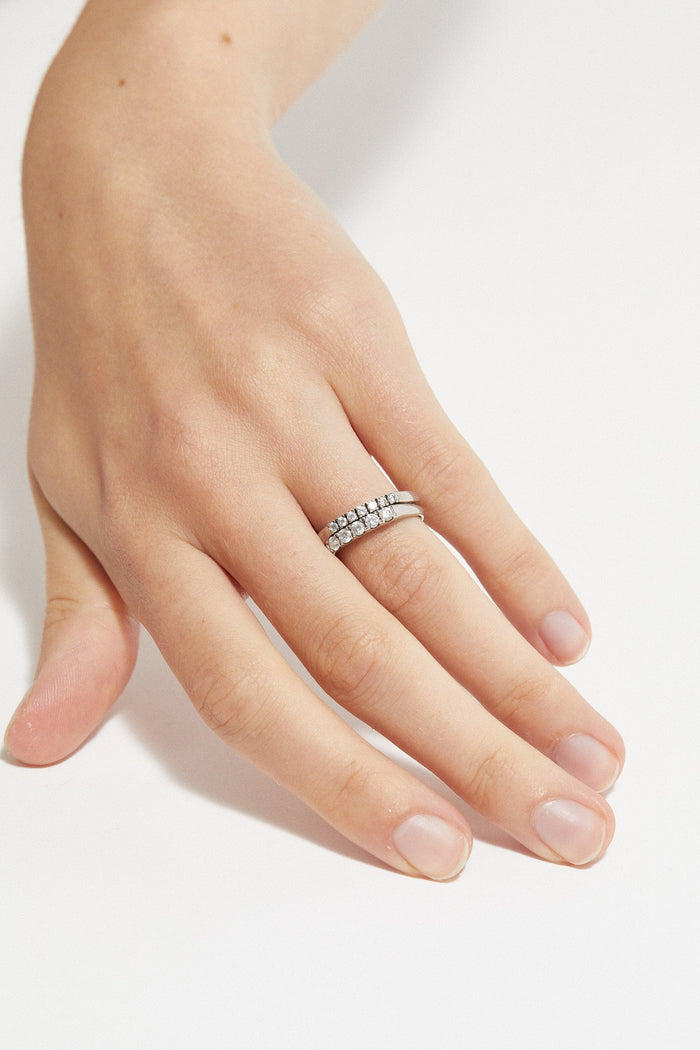 cornelia webb Molded French-V Set 1/4 Eternity Band 0.02 ct