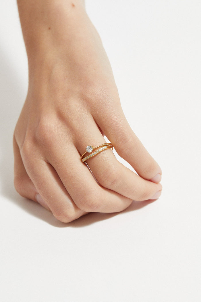 Cornelia Webb Organic Scallop Set 1/3 Eternity Band 0.01 Ct