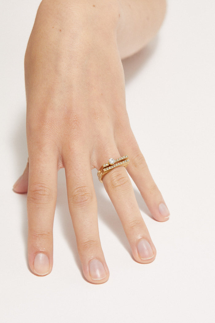 Cornelia Webb Slized Brilliant Cut Solitaire Ring Pavé 0.3 Ct