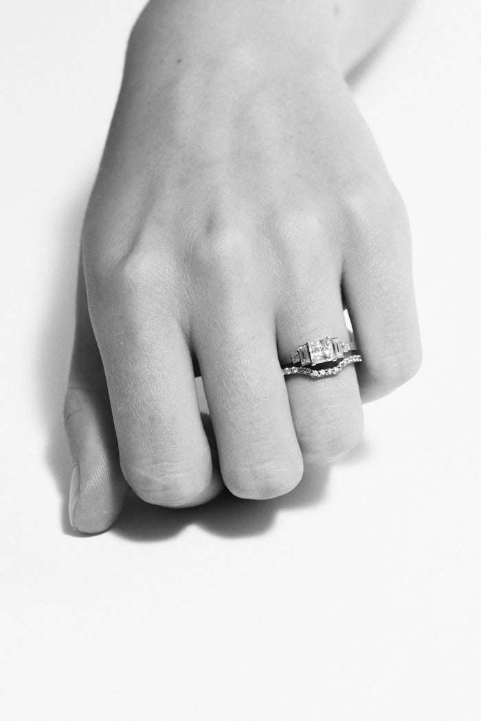 Cornelia Webb Slized Scallop Set Half Eternity Band 0.01 Ct