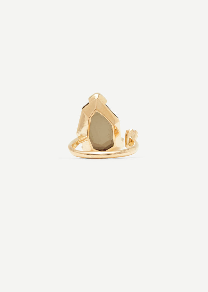 Cornelia Webb Warped Duo Heptagon Ring | Smokey Quartz