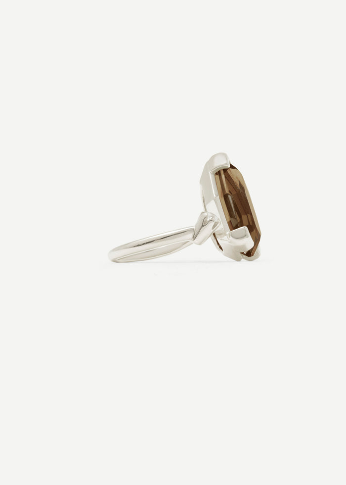 Cornelia Webb Warped Duo Heptagon Ring | Smokey Quartz
