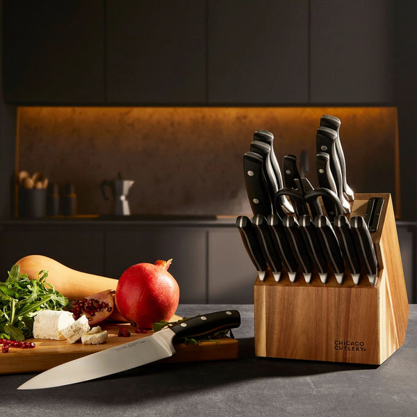 Corningware Chicago Cutlery® Insignia Classic 18-piece Block Set With Built-in Sharpener
