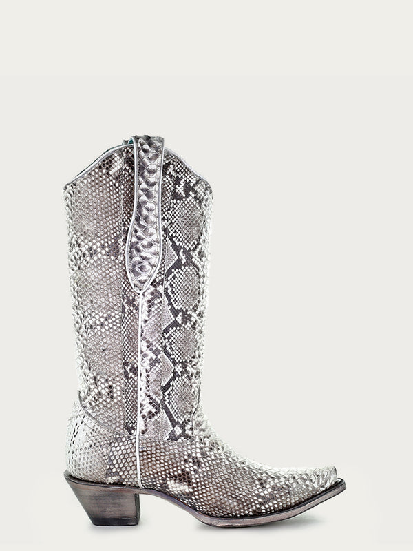 Corral Boots A3798 - WOMEN'S GENUINE FULL PYTHON SNIP TOE COWBOY BOOT