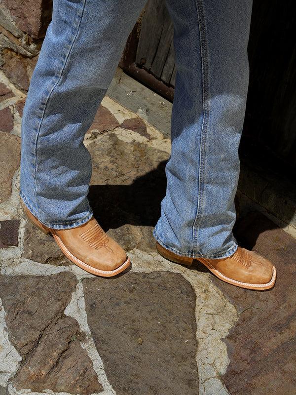 Corral Boots A4143 - WOMEN'S EMBROIDERY SAND WIDE SQUARE TOE COWBOY BOOT