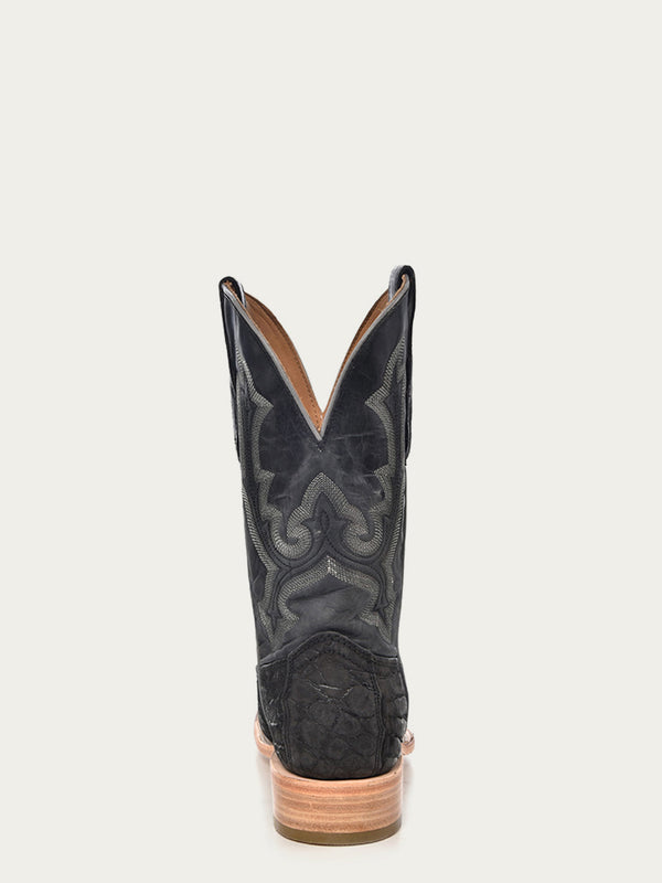 Corral Boots A4221 - MEN'S EMBROIDERY ALLIGATOR VAMP AND COUNTER BLACK WIDE SQUARE-TOE COWBOY BOOT