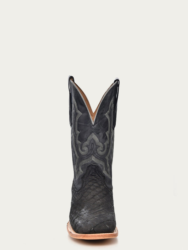 Corral Boots A4221 - MEN'S EMBROIDERY ALLIGATOR VAMP AND COUNTER BLACK WIDE SQUARE-TOE COWBOY BOOT