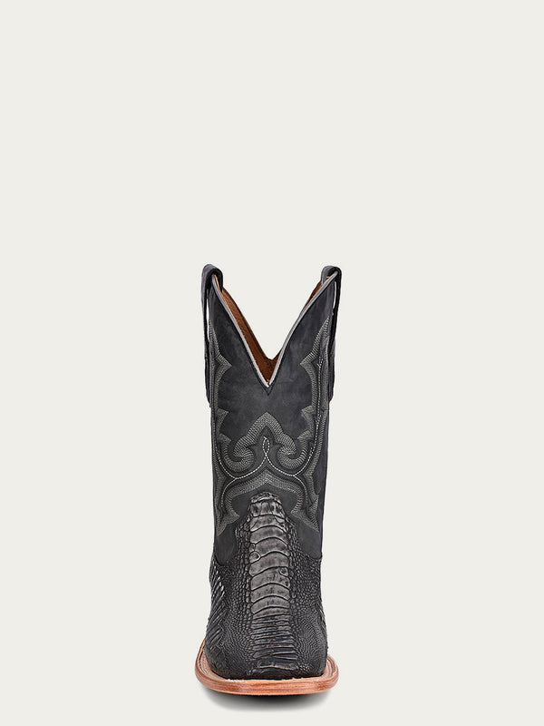 Corral Boots A4291 - MEN'S EMBROIDERY OSTRICH LEG VAMP AND COUNTER BLACK WIDE SQUARE TOE COWBOY BOOT