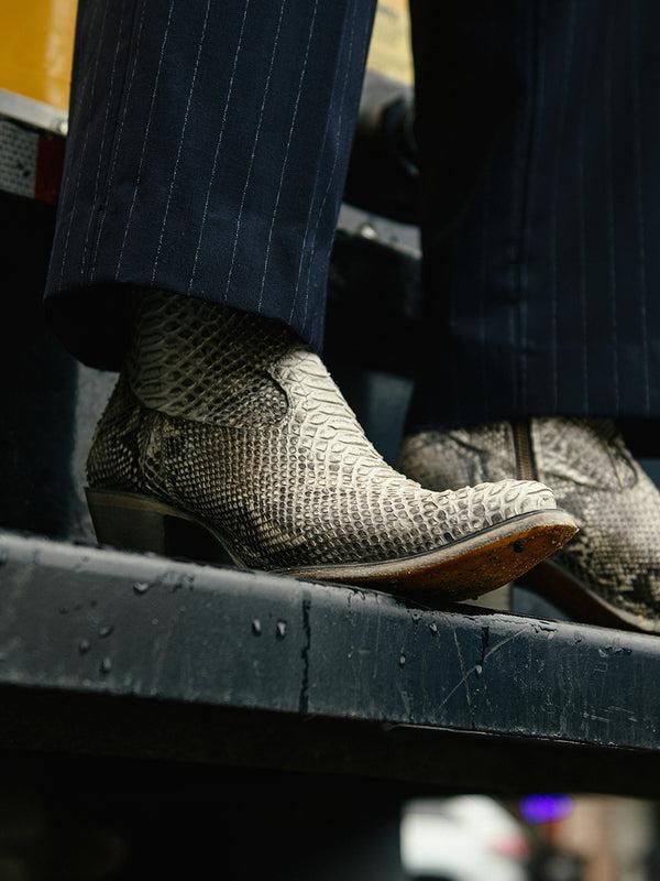 Corral Boots A4319 - WOMEN'S GENUINE FULL PYTHON J TOE BOOTIE WITH ZIPPER